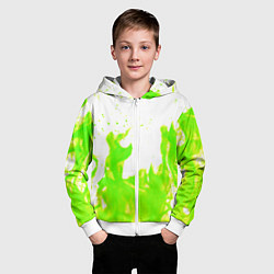 Толстовка на молнии детская Кислотный огонь, цвет: 3D-белый — фото 2