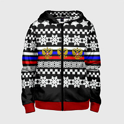 Детская толстовка на молнии Rusiia winter pattern