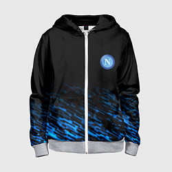 Толстовка на молнии детская Napoli fc club texture, цвет: 3D-меланж