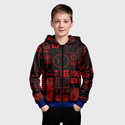 Толстовка на молнии детская Twenty one pilots pattern rock, цвет: 3D-синий — фото 2