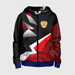 Детская толстовка на молнии Russia uniform - красный и черный