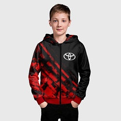 Толстовка на молнии детская Toyota sport grunge, цвет: 3D-красный — фото 2