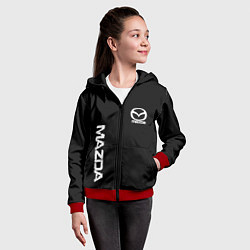 Толстовка на молнии детская Mazda white logo, цвет: 3D-красный — фото 2