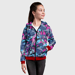 Толстовка на молнии детская Яркий абстрактный узор для спорта, цвет: 3D-красный — фото 2