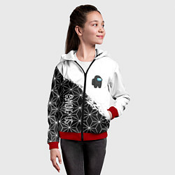 Толстовка на молнии детская Among us mobile game retro, цвет: 3D-красный — фото 2