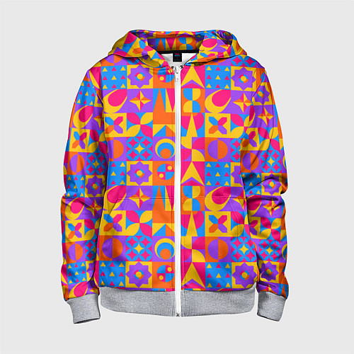 Детская толстовка на молнии Нео-гео текстура / 3D-Меланж – фото 1