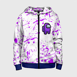 Детская толстовка на молнии Among us neon colors game