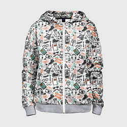 Детская толстовка на молнии Дудл хипстер