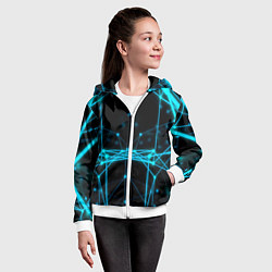 Толстовка на молнии детская Синий плексус, цвет: 3D-белый — фото 2