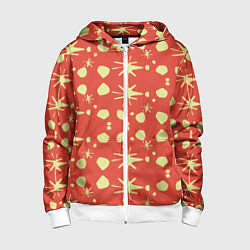 Детская толстовка на молнии Лимонные пятна на красном цвете Фиеста