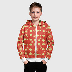 Толстовка на молнии детская Лимонные пятна на красном цвете Фиеста, цвет: 3D-белый — фото 2