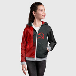 Толстовка на молнии детская СССР геометрия спорт символика, цвет: 3D-меланж — фото 2