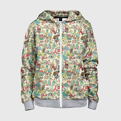 Детская толстовка на молнии Пляжная вечеринка паттерн / 3D-Меланж – фото 1