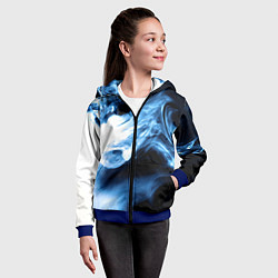 Толстовка на молнии детская Дым смок вейпа текстура, цвет: 3D-синий — фото 2