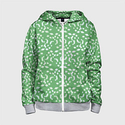 Детская толстовка на молнии Мозаика на зеленом