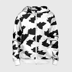 Толстовка на молнии детская Чётные пятна на белом фоне - минимализм, цвет: 3D-белый