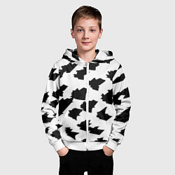 Толстовка на молнии детская Чётные пятна на белом фоне - минимализм, цвет: 3D-белый — фото 2