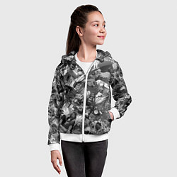 Толстовка на молнии детская Городской ангел с крыльями в стиле аниме, цвет: 3D-белый — фото 2