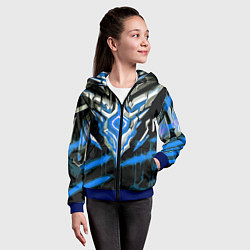 Толстовка на молнии детская Абстрактная синяя руна, цвет: 3D-синий — фото 2