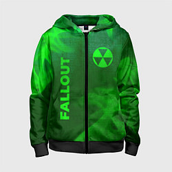 Детская толстовка на молнии Fallout - green gradient вертикально