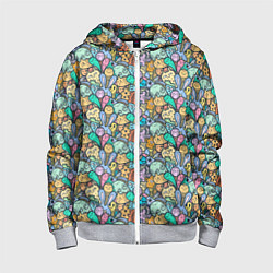 Детская толстовка на молнии Животные и узоры