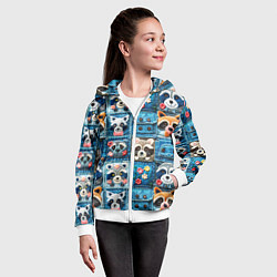 Толстовка на молнии детская Пэчворк с энотами, цвет: 3D-белый — фото 2