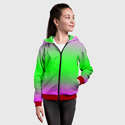 Толстовка на молнии детская Градиент текстура, цвет: 3D-красный — фото 2