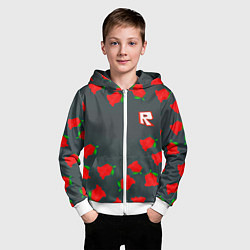 Толстовка на молнии детская Roblox rose, цвет: 3D-белый — фото 2