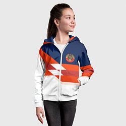 Толстовка на молнии детская СССР спорт геометрия, цвет: 3D-белый — фото 2