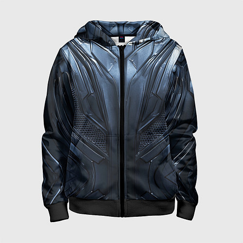 Детская толстовка на молнии Металлический карбон / 3D-Черный – фото 1