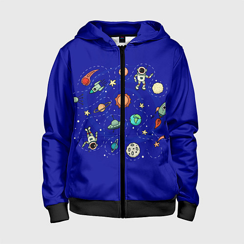 Детская толстовка на молнии Завораживающий космос / 3D-Черный – фото 1