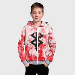 Толстовка на молнии детская Берсерк лого в огне, цвет: 3D-меланж — фото 2