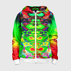 Детская толстовка на молнии Оптический фрактал кислота