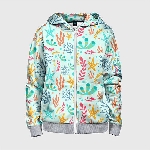 Детская толстовка на молнии Абстракция коралловый фон / 3D-Меланж – фото 1