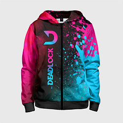 Толстовка на молнии детская Deadlock - neon gradient по-вертикали, цвет: 3D-черный