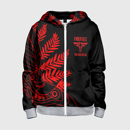 Детская толстовка на молнии Последние из нас лого и узор красный / 3D-Меланж – фото 1