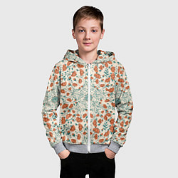 Толстовка на молнии детская Цветочный узор калейдоскоп, цвет: 3D-меланж — фото 2
