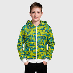 Толстовка на молнии детская Абстрактные каракули, цвет: 3D-белый — фото 2