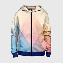 Толстовка на молнии детская Abstract art - triangle, цвет: 3D-синий