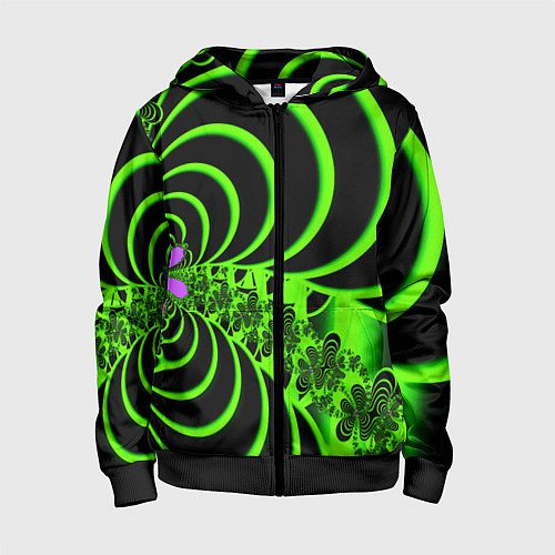 Детская толстовка на молнии Оптические иллюзии абстракция / 3D-Черный – фото 1