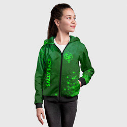 Толстовка на молнии детская Sally Face - green gradient вертикально, цвет: 3D-черный — фото 2