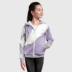 Толстовка на молнии детская Штукатурка и лавандовая краска, цвет: 3D-меланж — фото 2