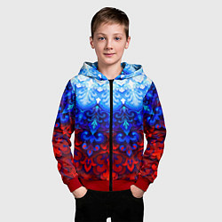 Толстовка на молнии детская Душа моя Россия 1, цвет: 3D-красный — фото 2