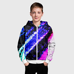 Толстовка на молнии детская Marshmello neon steel, цвет: 3D-белый — фото 2