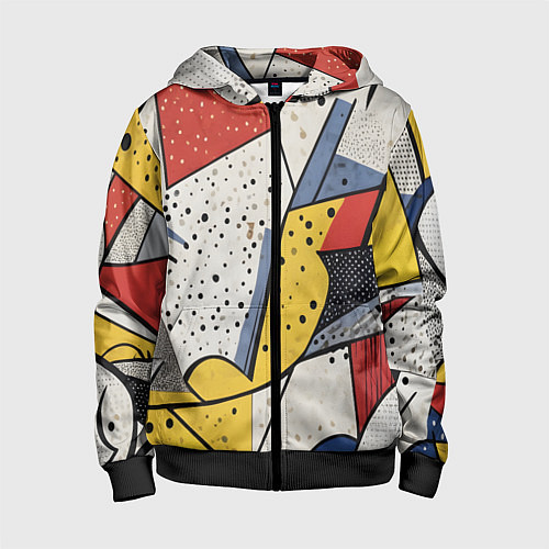 Детская толстовка на молнии Поп-арт яркая абстракция / 3D-Черный – фото 1