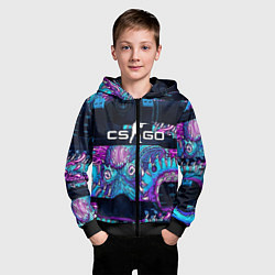 Толстовка на молнии детская CS GO neon blob, цвет: 3D-черный — фото 2