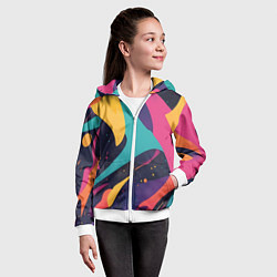 Толстовка на молнии детская Космос яркая абстракция, цвет: 3D-белый — фото 2