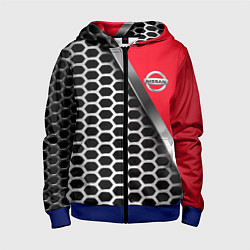 Толстовка на молнии детская Nissan metalic auto, цвет: 3D-синий