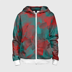Детская толстовка на молнии Зелено-красный калейдоскоп