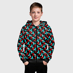 Толстовка на молнии детская Half life glitch, цвет: 3D-черный — фото 2